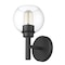 Z-Lite Sutton Wall Sconce, 1-Light, 6 In.W x 7 In.L x 10.25 In.H, Matte Black/Clear 7502-1S-MB - alternate 7